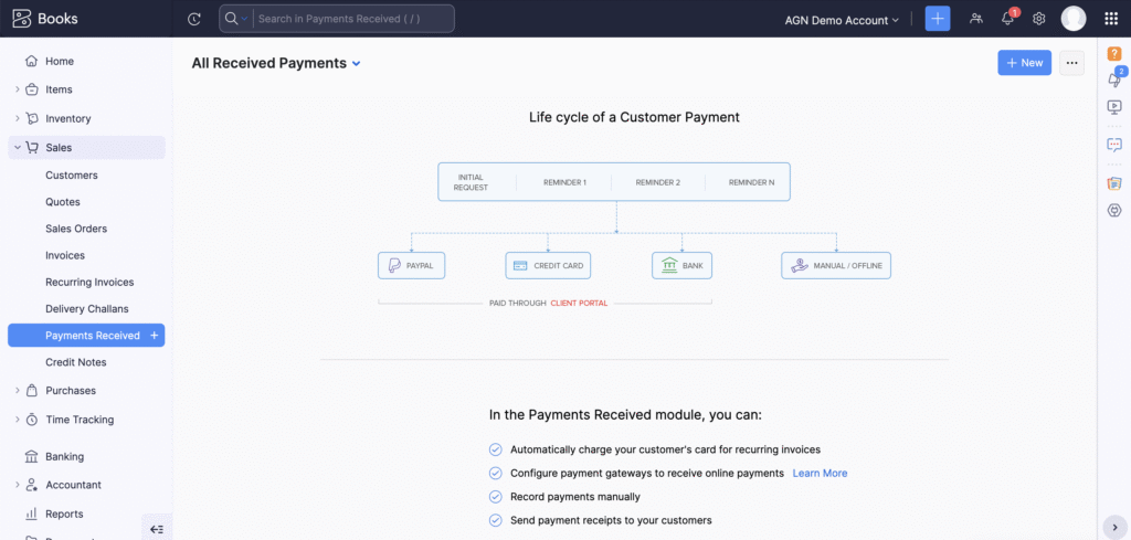 ZOHO Books Sales Module